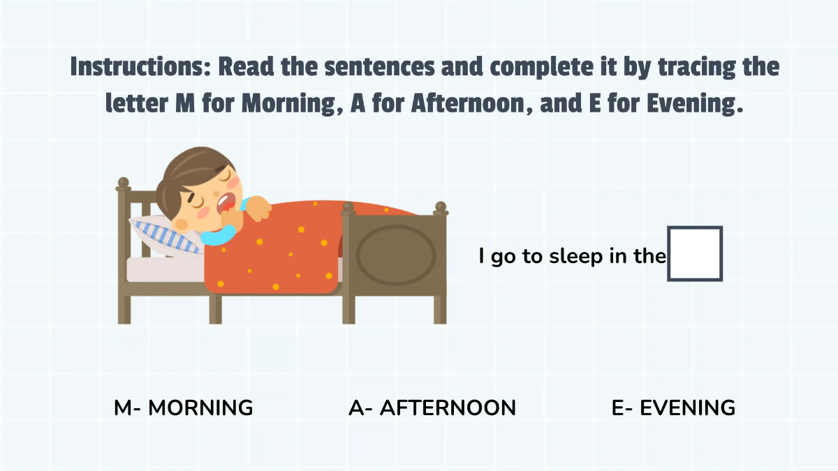 Free Recognizing Morning, Afternoon, and Nighttime Template to Edit Online