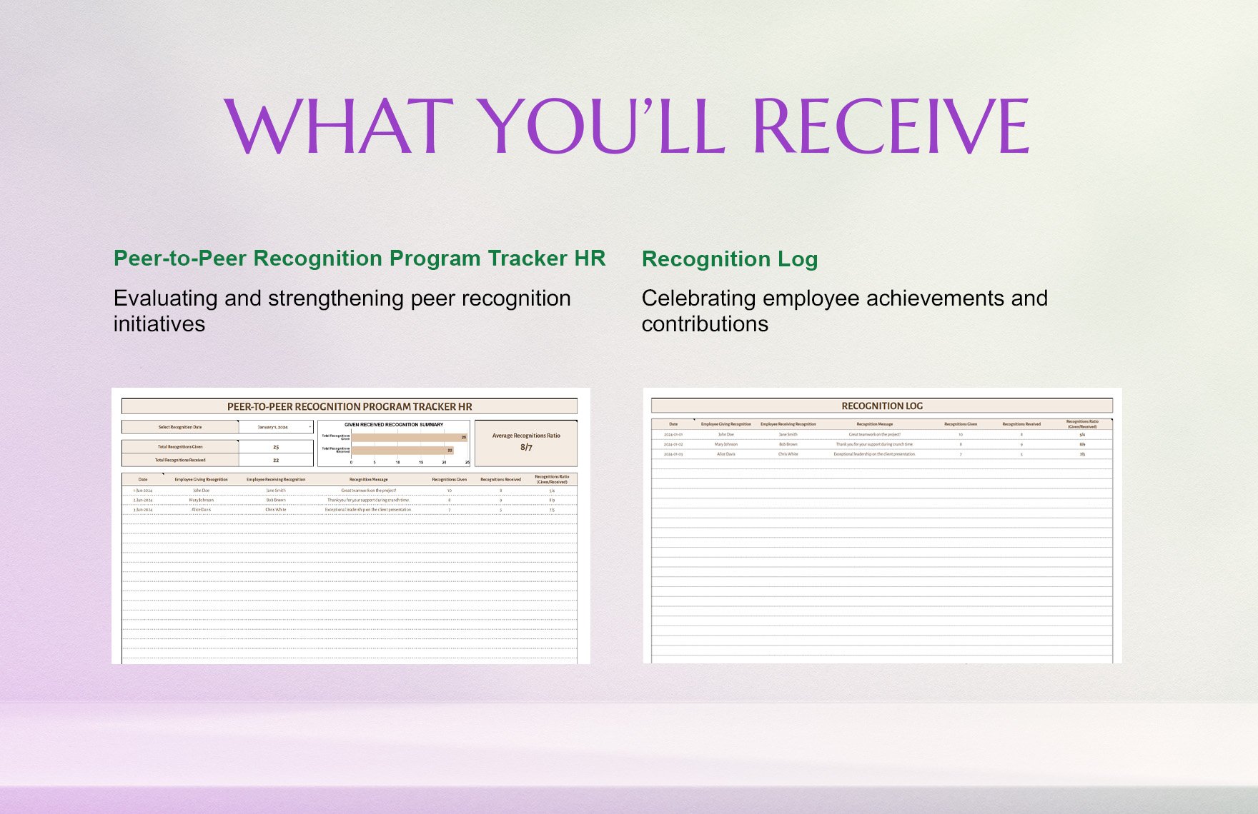 Peer-to-Peer Recognition Program Tracker HR Template
