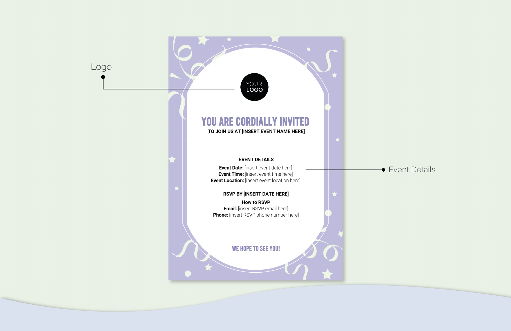 Blank Invitation Card Template