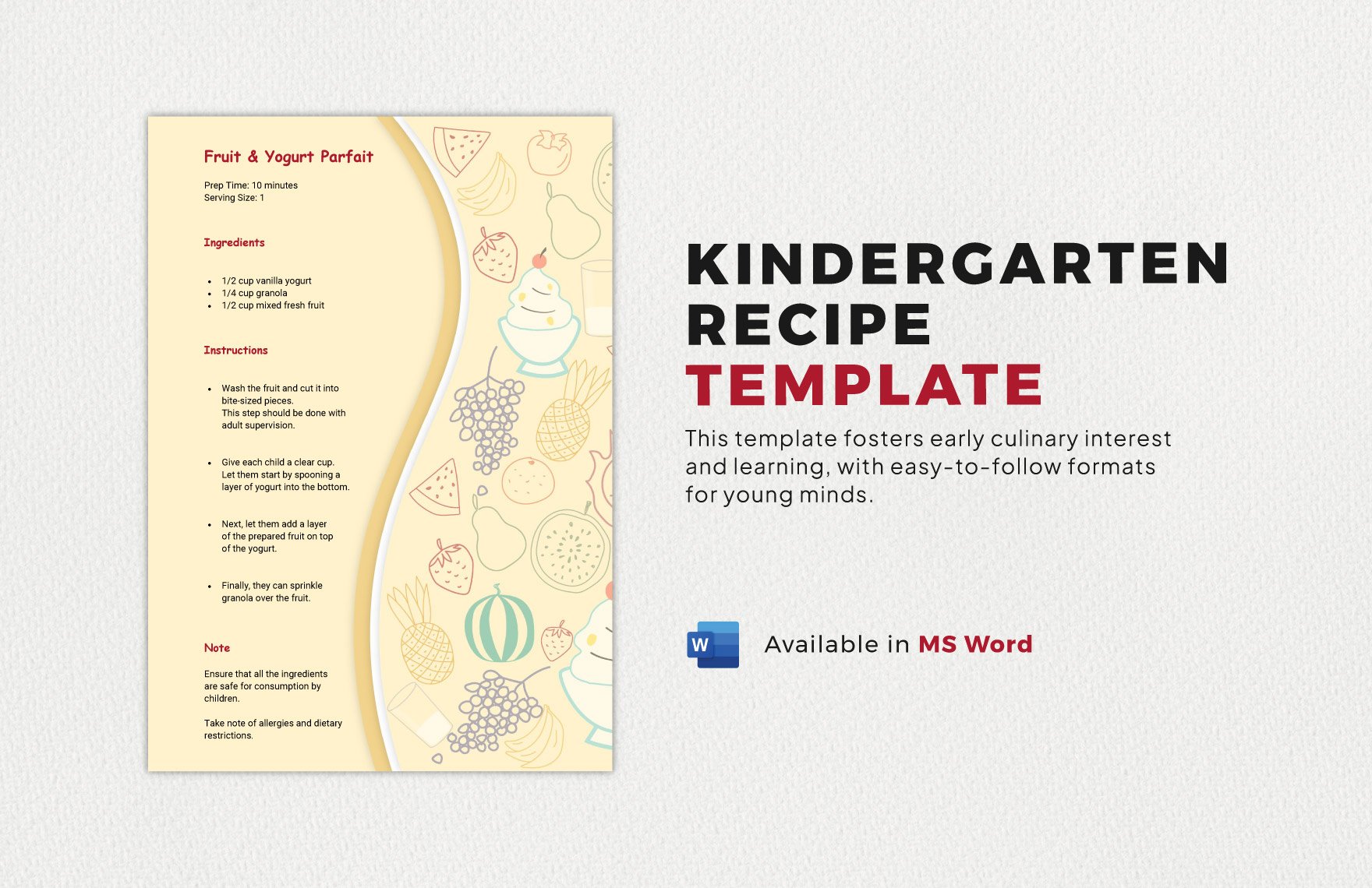 Kindergarten Recipe Template