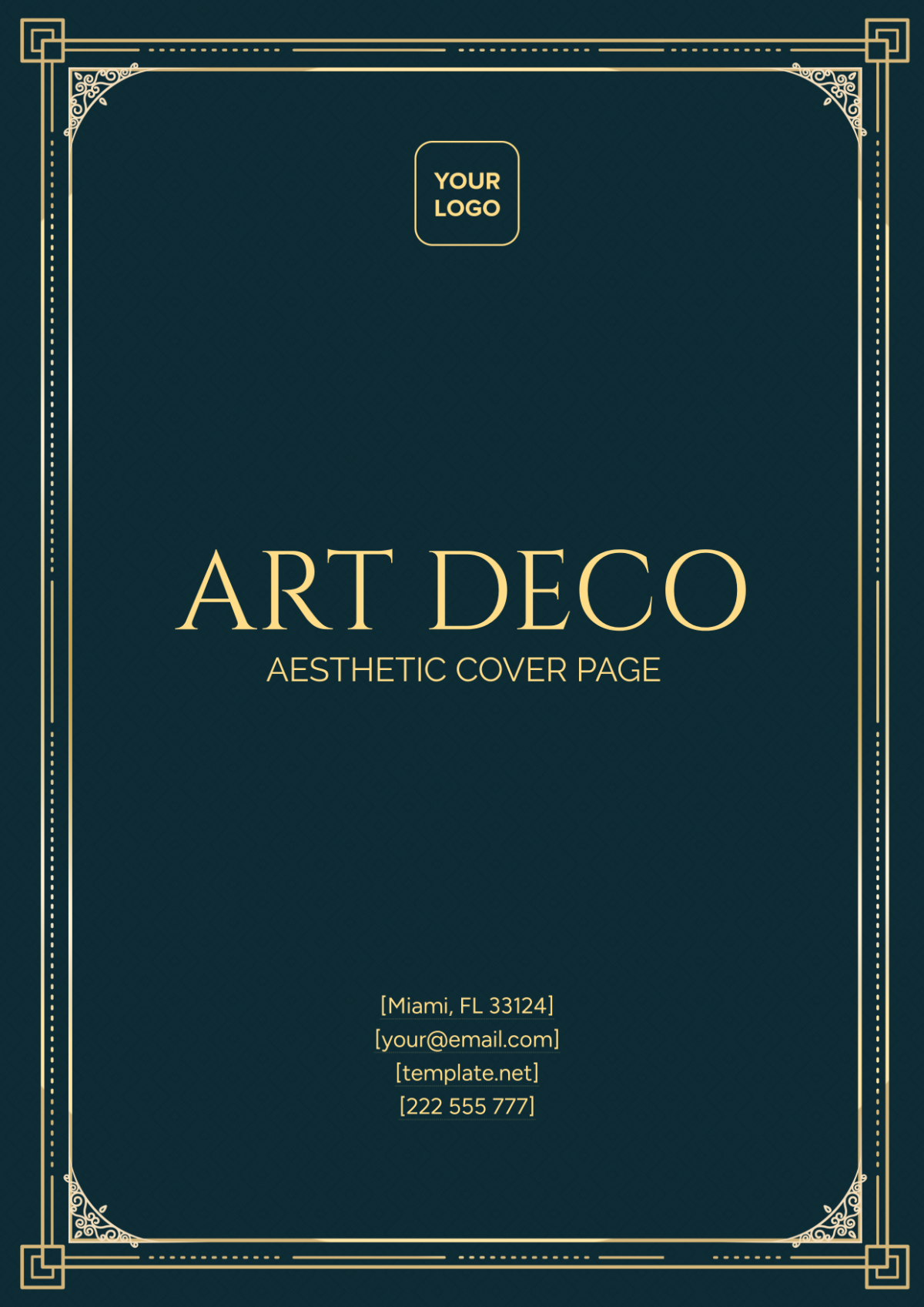 Art Deco Aesthetic Cover Page Template