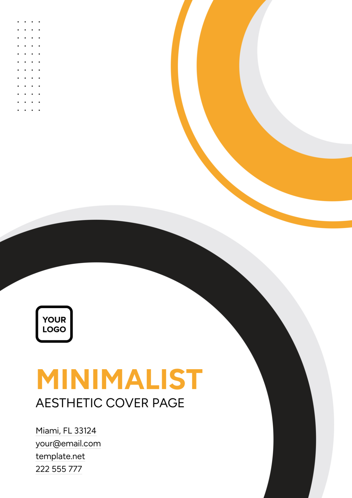Minimalist Aesthetic Cover Page Template