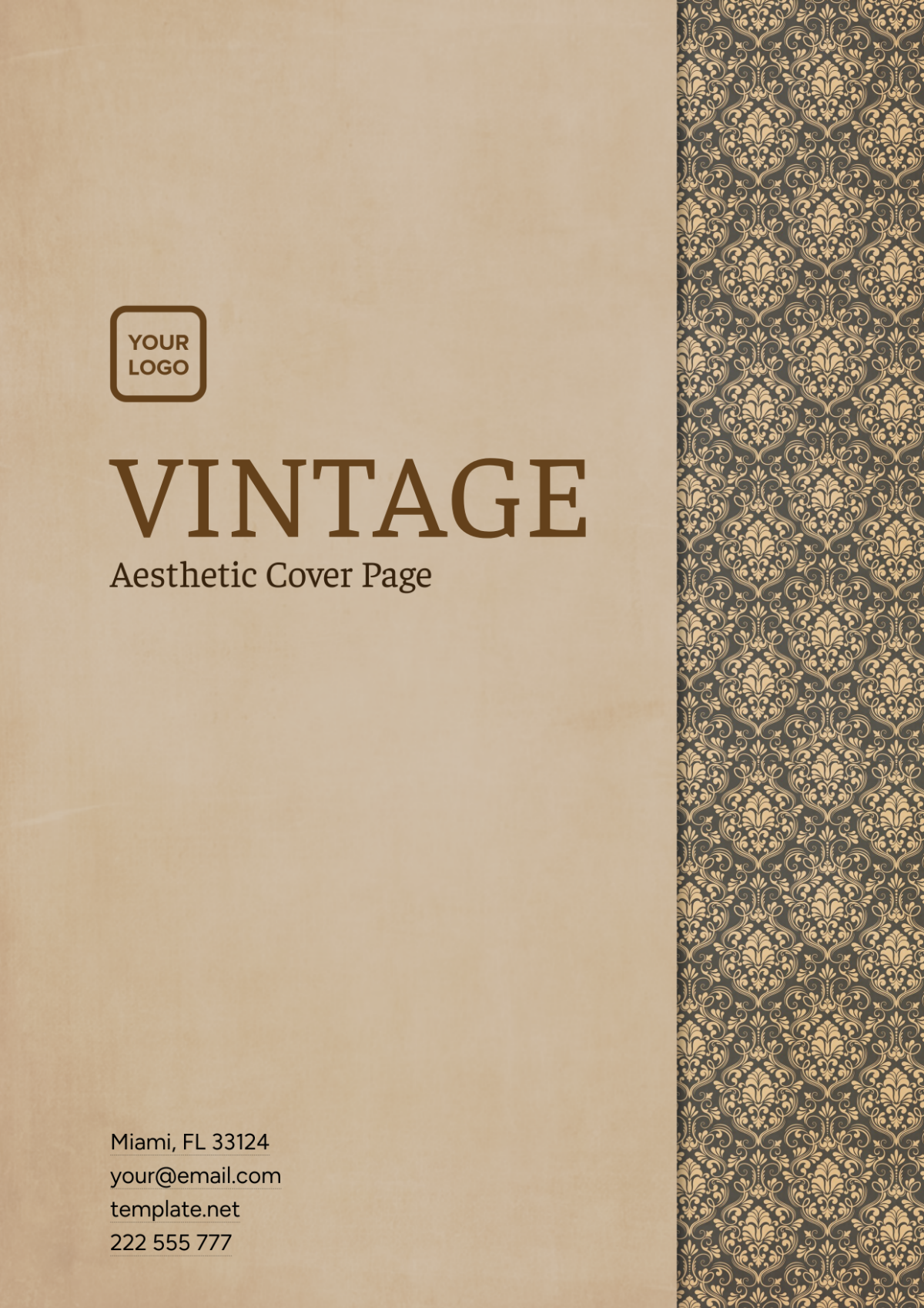 Vintage Aesthetic Cover Page Template