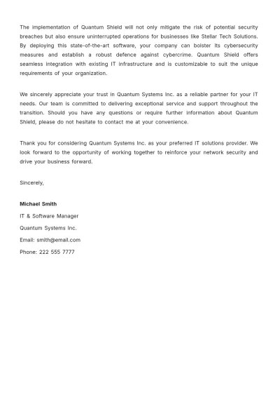 Free IT Company Offer Letter Template to Edit Online