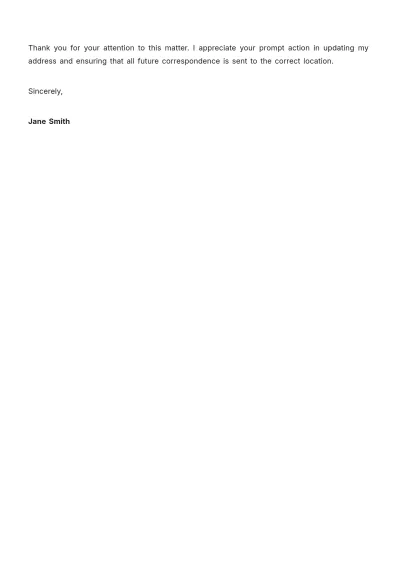 Free Change Of Address Letter To Bank Template to Edit Online