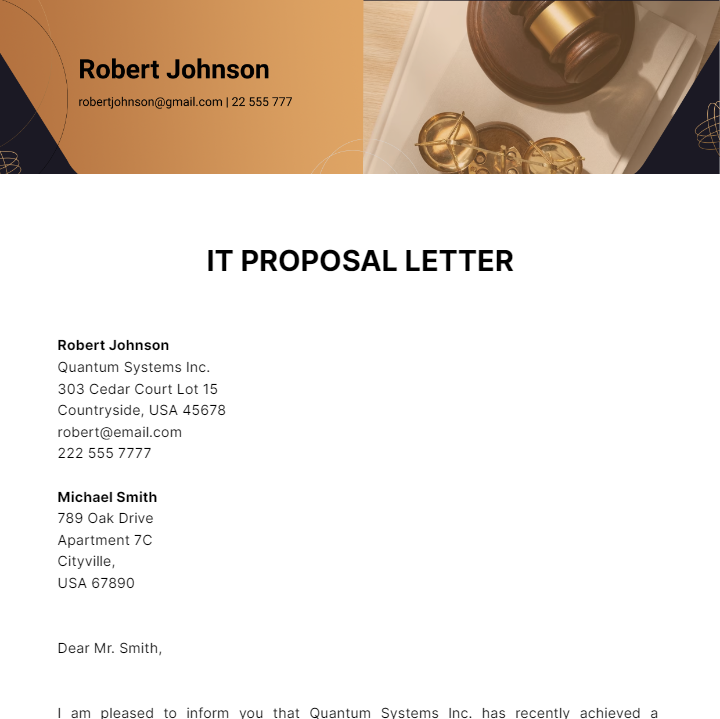IT Proposal Letter Template
