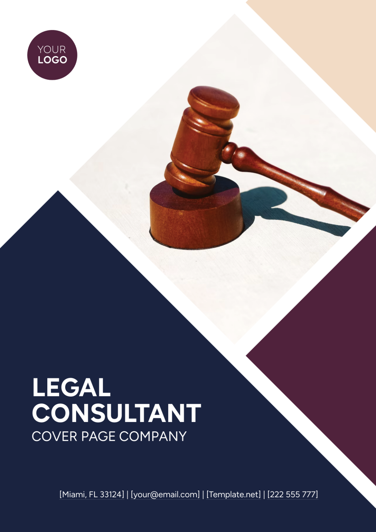 Legal Consultant Cover Page Company Template