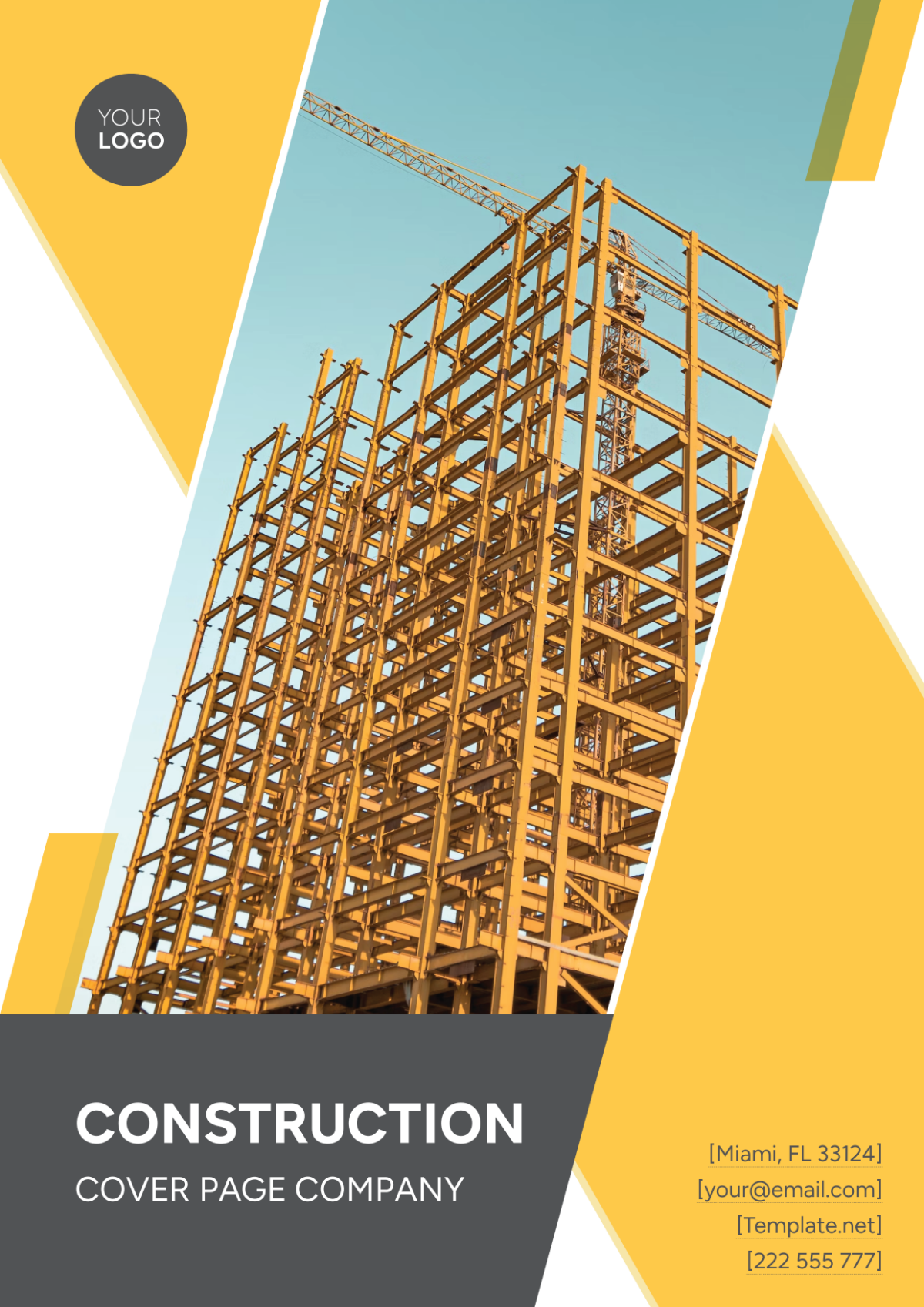 Construction Cover Page Company Template