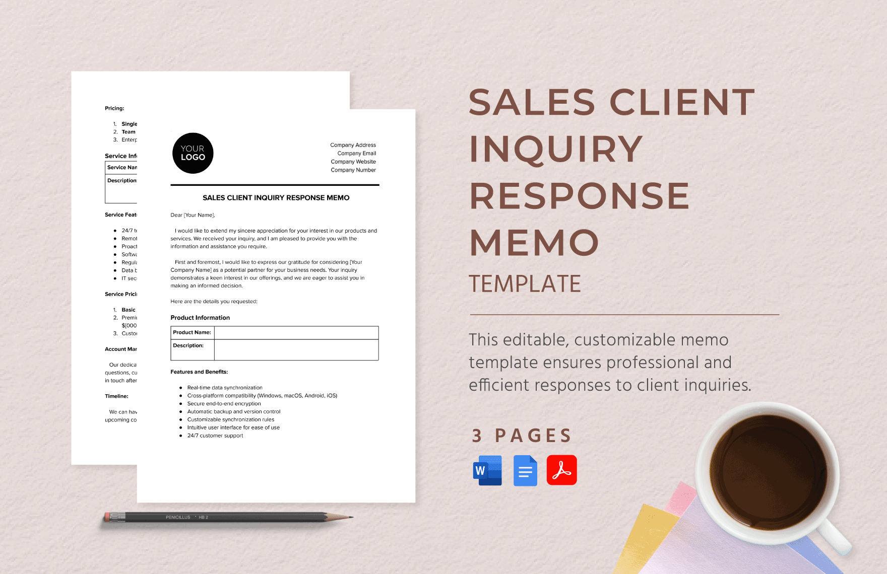 Sales Client Inquiry Response Memo Template