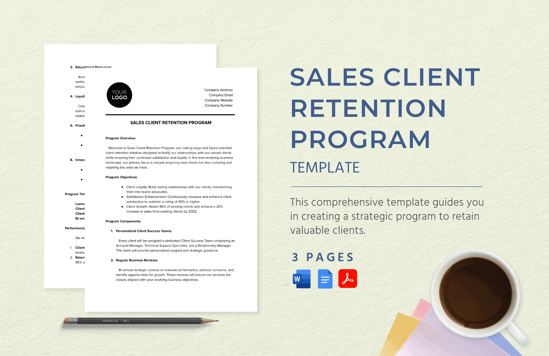 Sales Client Retention Program Template in Word, Google Docs, PDF