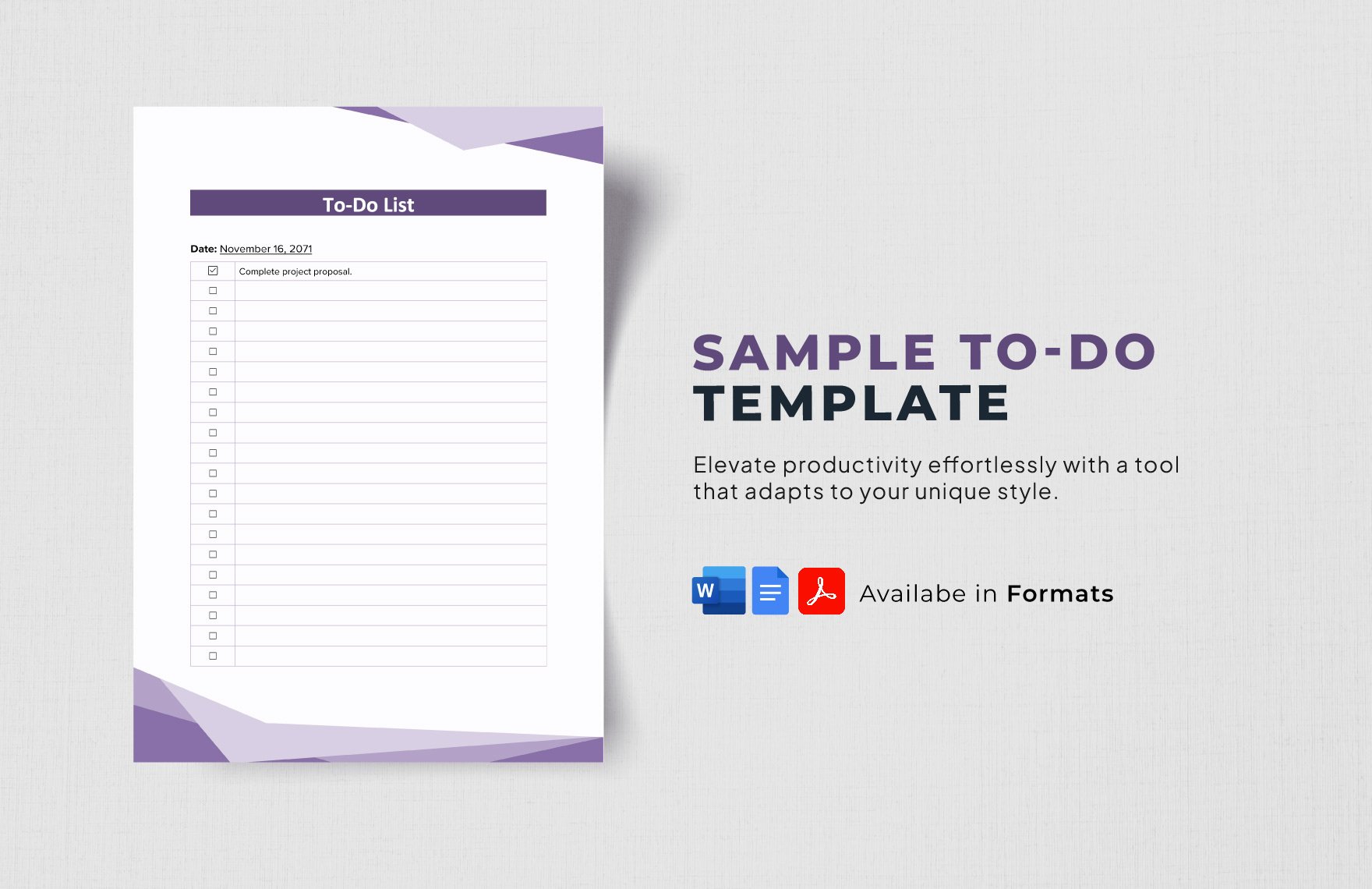 Free Sample To-Do Template in Word, Google Docs, PDF