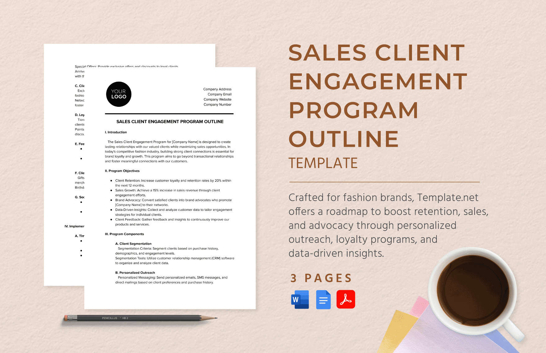 Sales Client Engagement Program Outline Template in Word, Google Docs, PDF