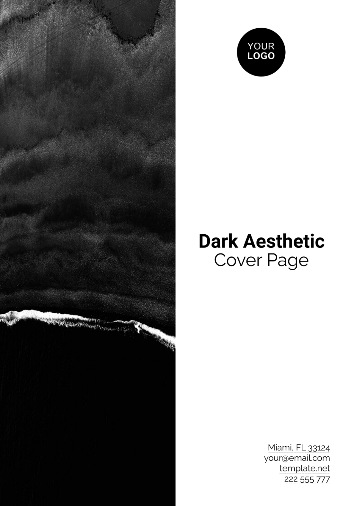 Dark Aesthetic Cover Page Template