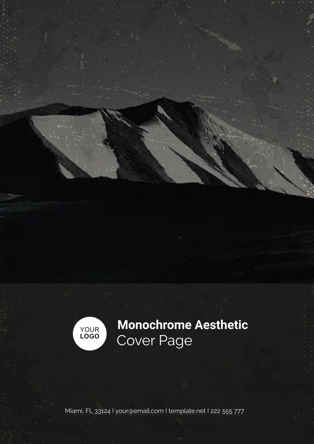 Free Monochrome Aesthetic Cover Page Template
