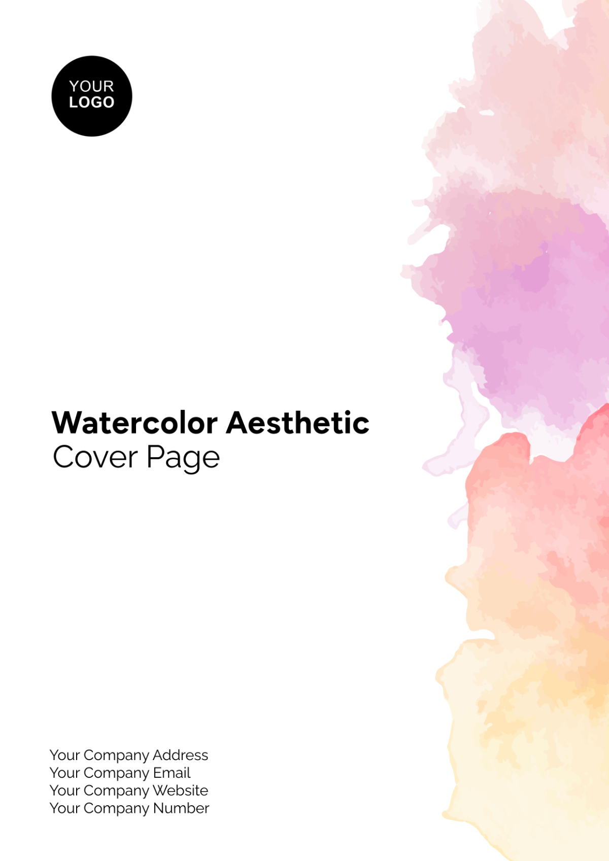 Watercolor Aesthetic Cover Page
