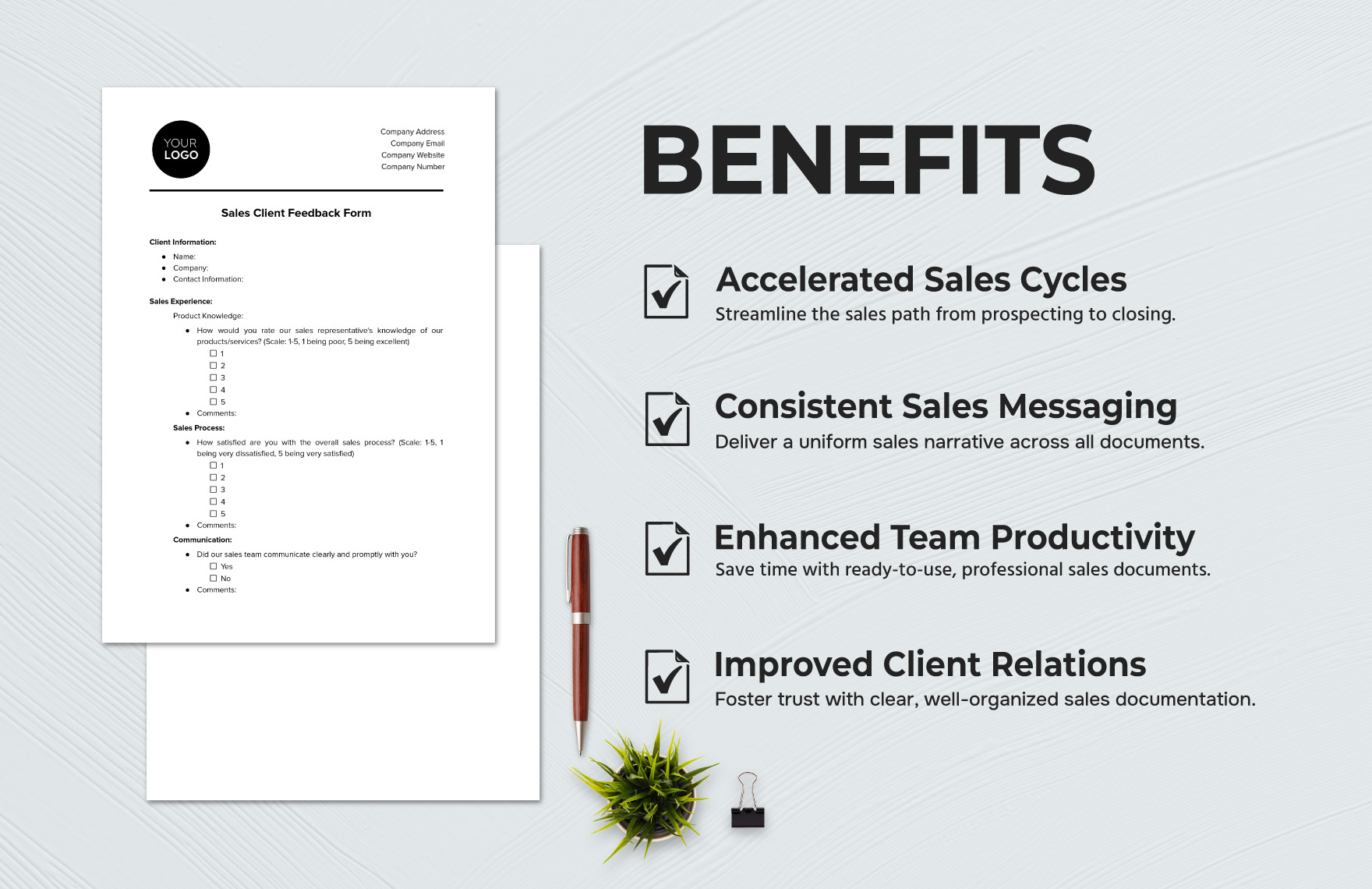 Sales Client Feedback Form Template