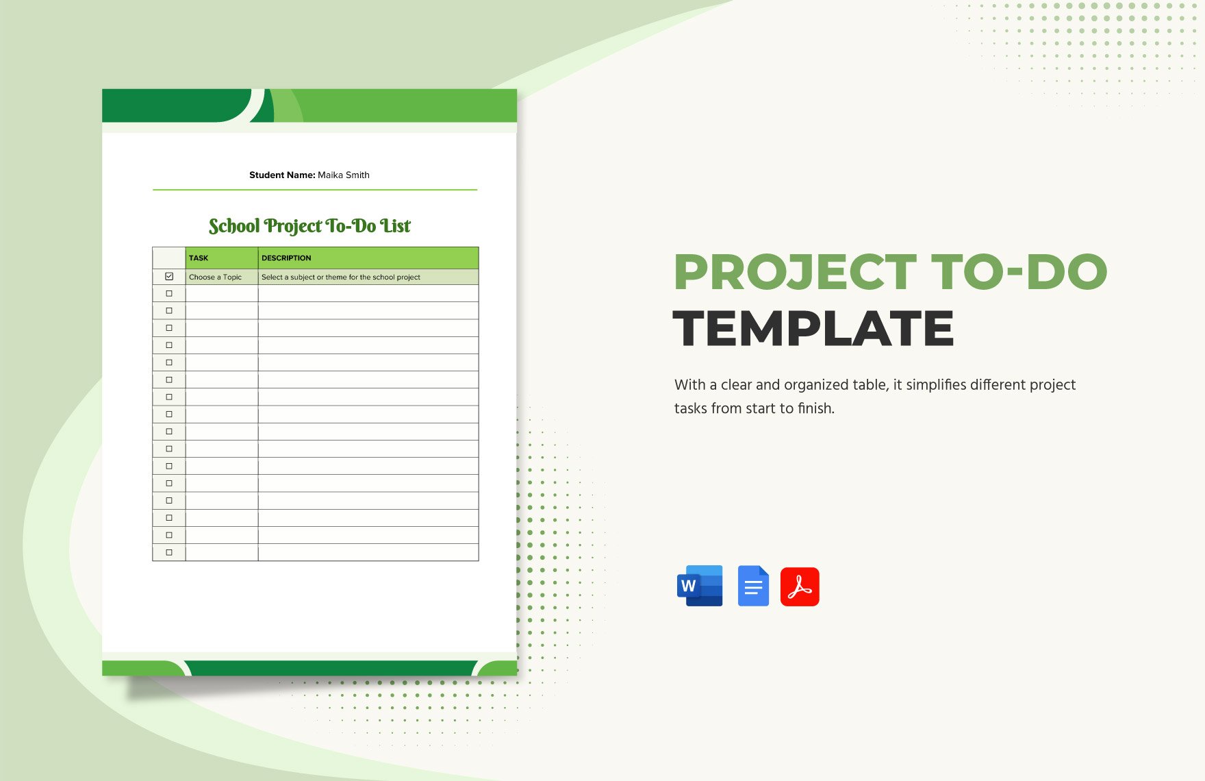 Free Project To-Do  Template in Word, Google Docs, PDF