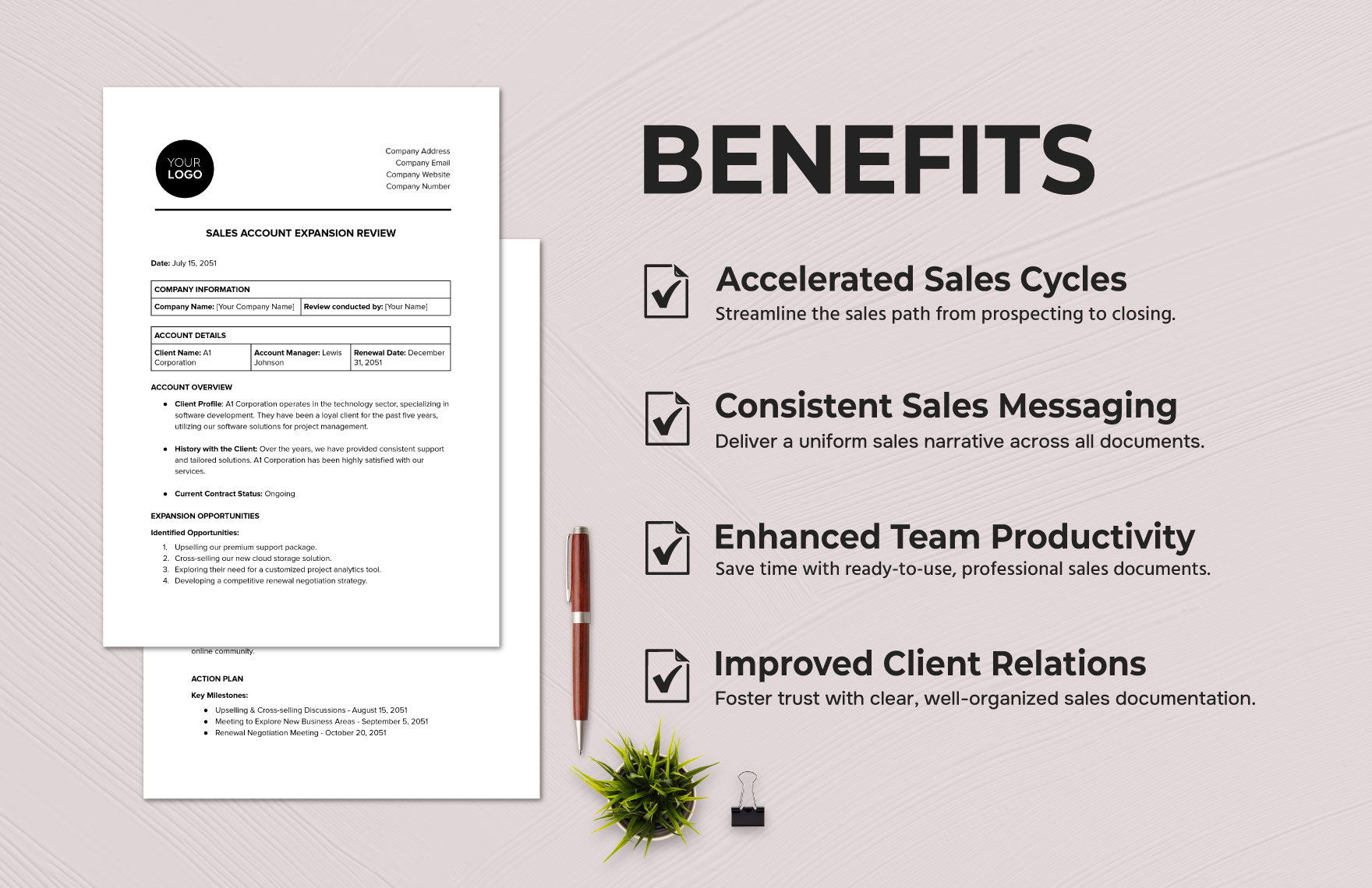 Sales Account Expansion Review Template in Word PDF Google Docs