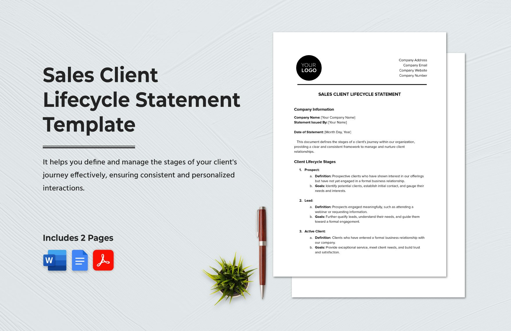 Sales Client Lifecycle Statement Template