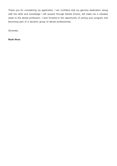 Free Letter Of Interest Dental School Template to Edit Online