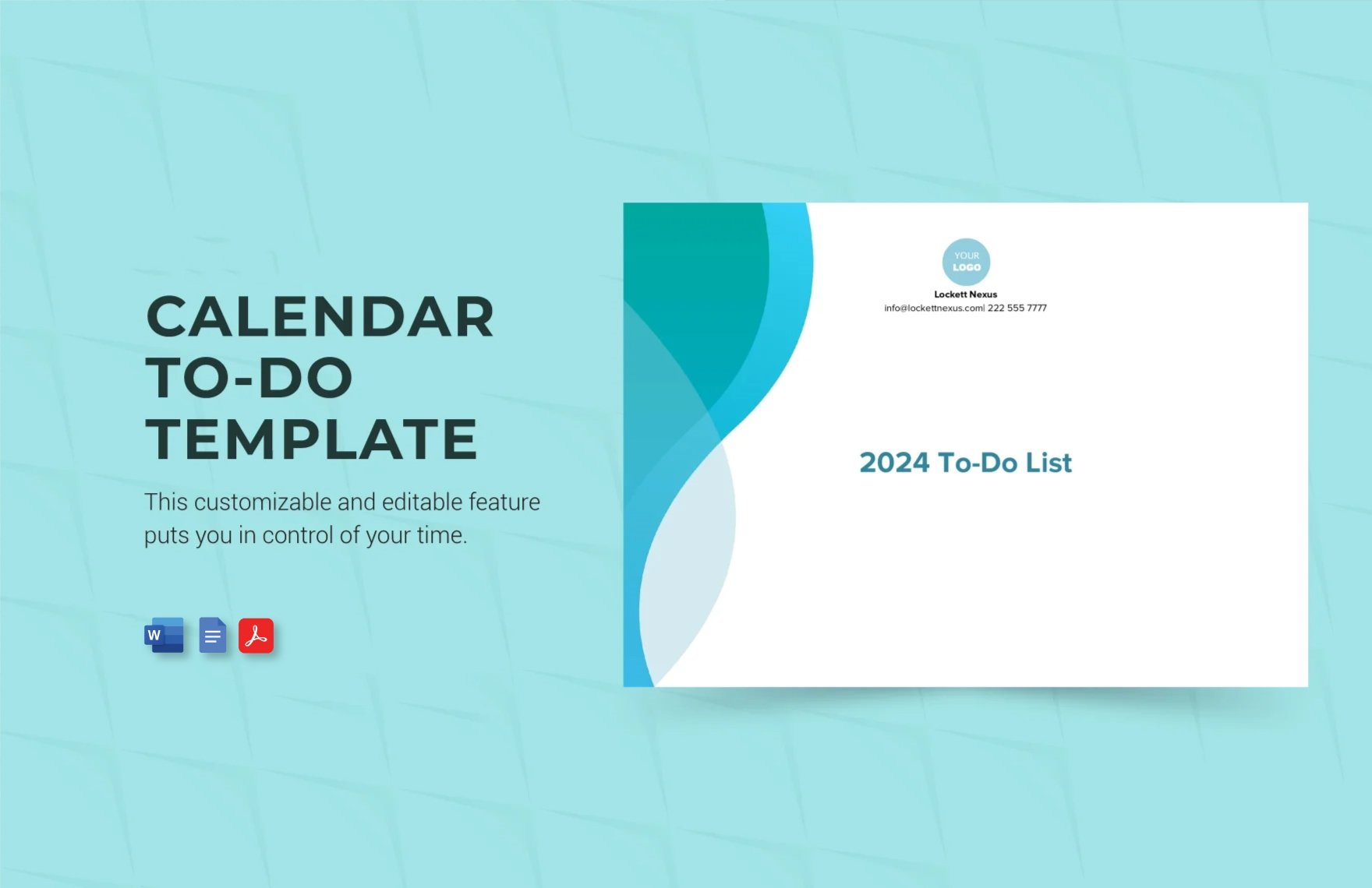 Free Calendar To-Do Template in Word, Google Docs, PDF