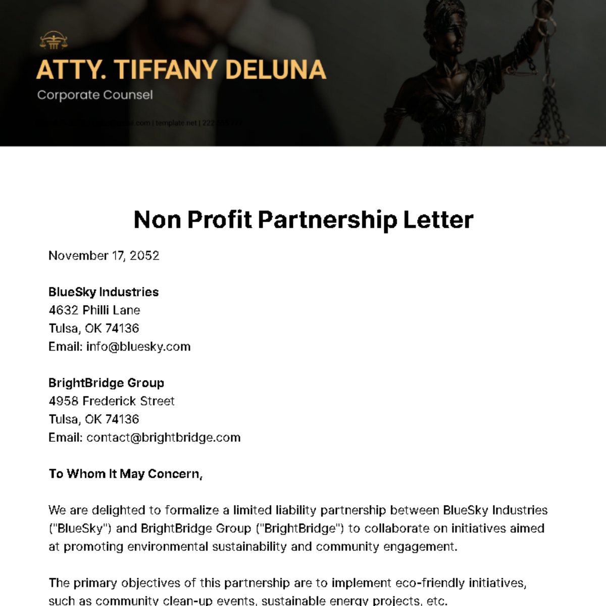 Free Non Profit Partnership Letter