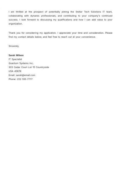 Free Job Application Proposal Letter Template to Edit Online
