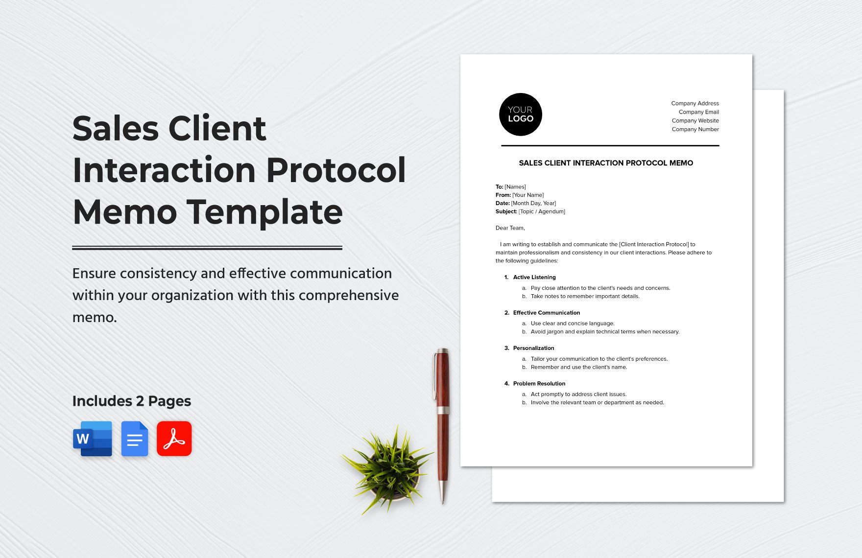 Sales Client Interaction Protocol Memo Template