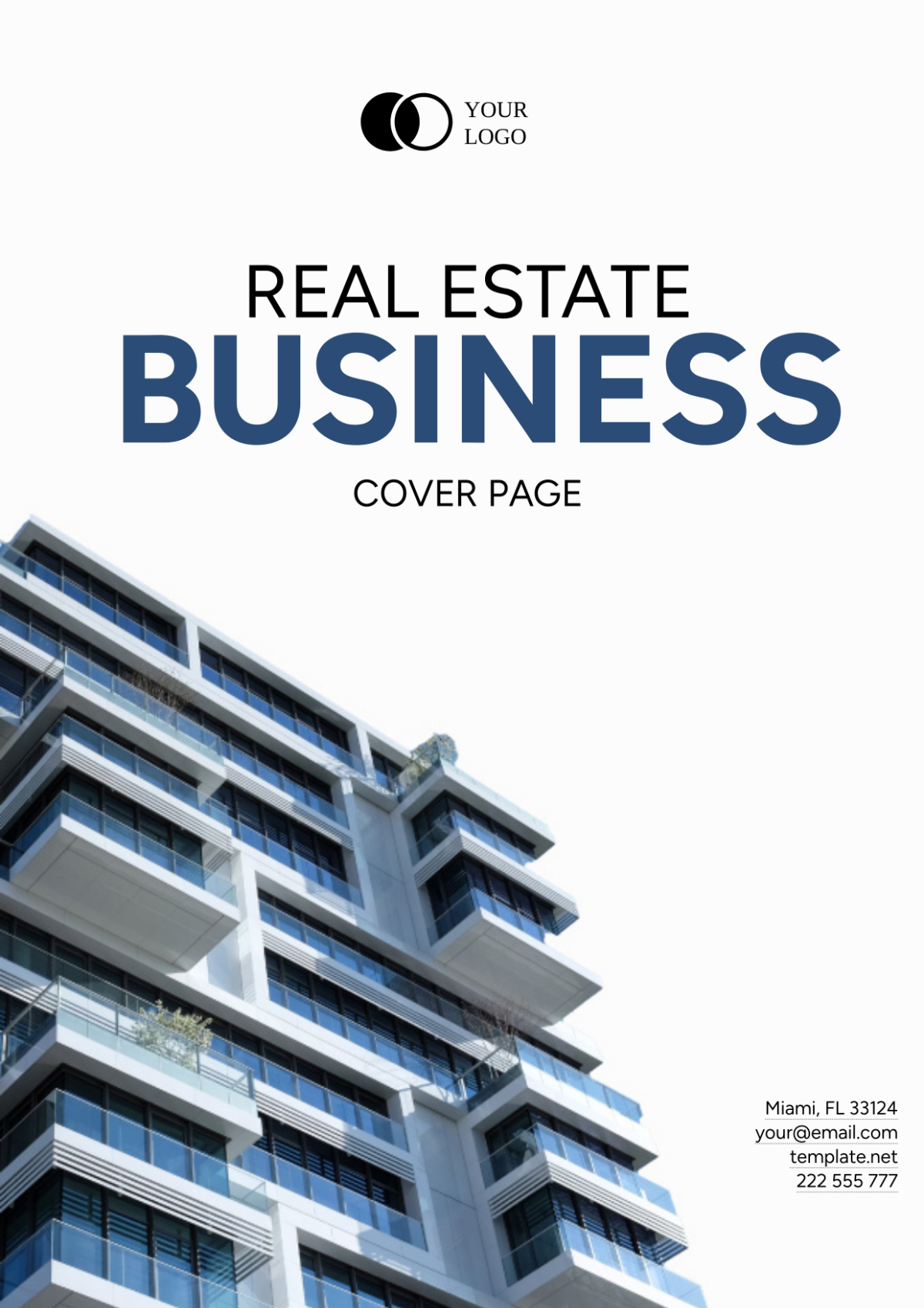 Real Estate Business Cover Page Template