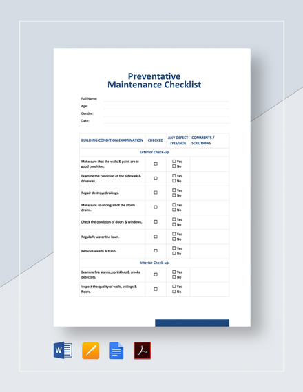 FREE Service Checklist Templates - Word (DOC) | Google Docs | Apple ...