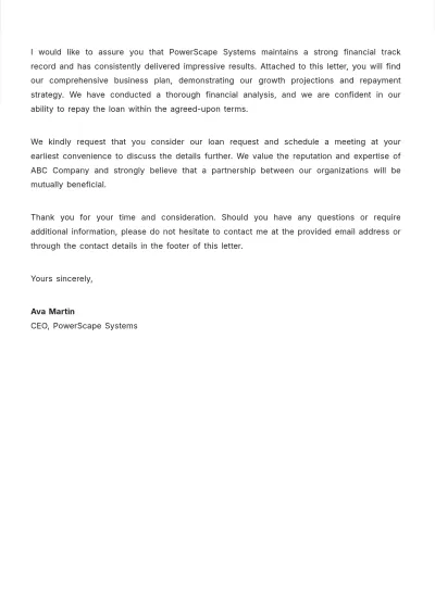 Free Loan Request Letter To Company Template to Edit Online