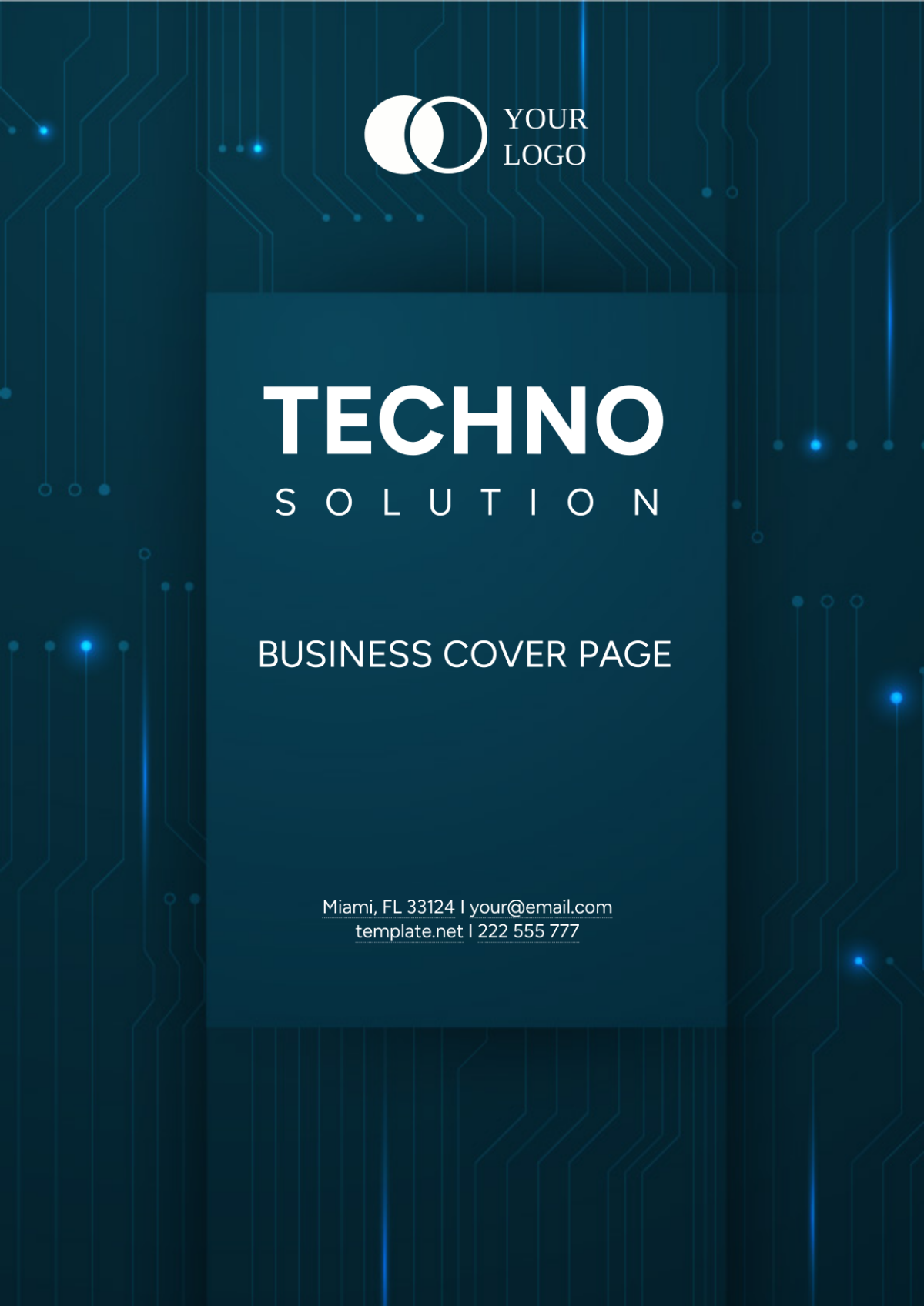 Tech Solutions Business Cover Page Template