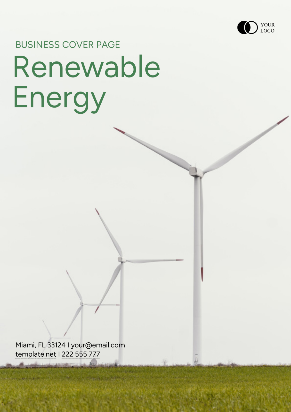 Renewable Energy Business Cover Page Template
