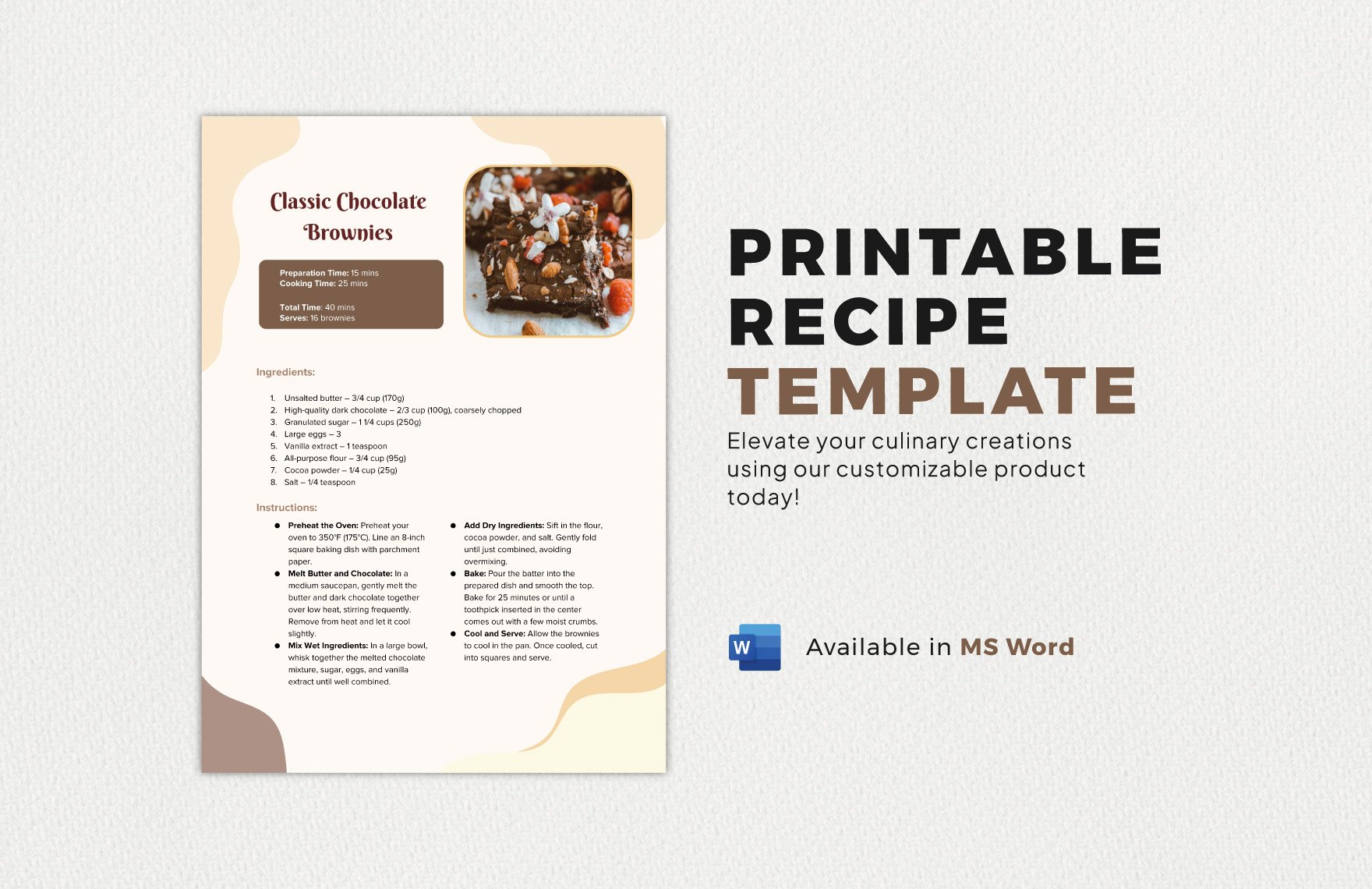 Printable Recipe Template