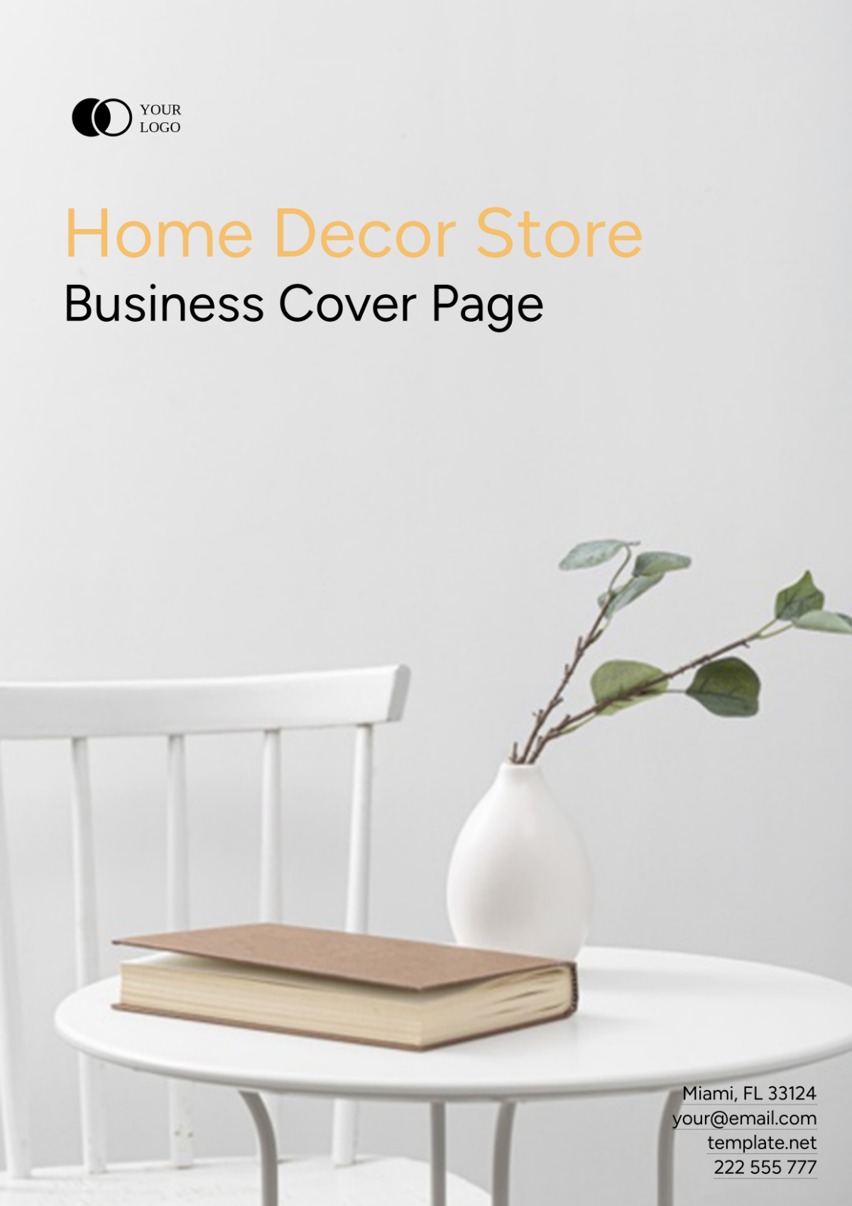 Home Decor Store Business Cover Page Template