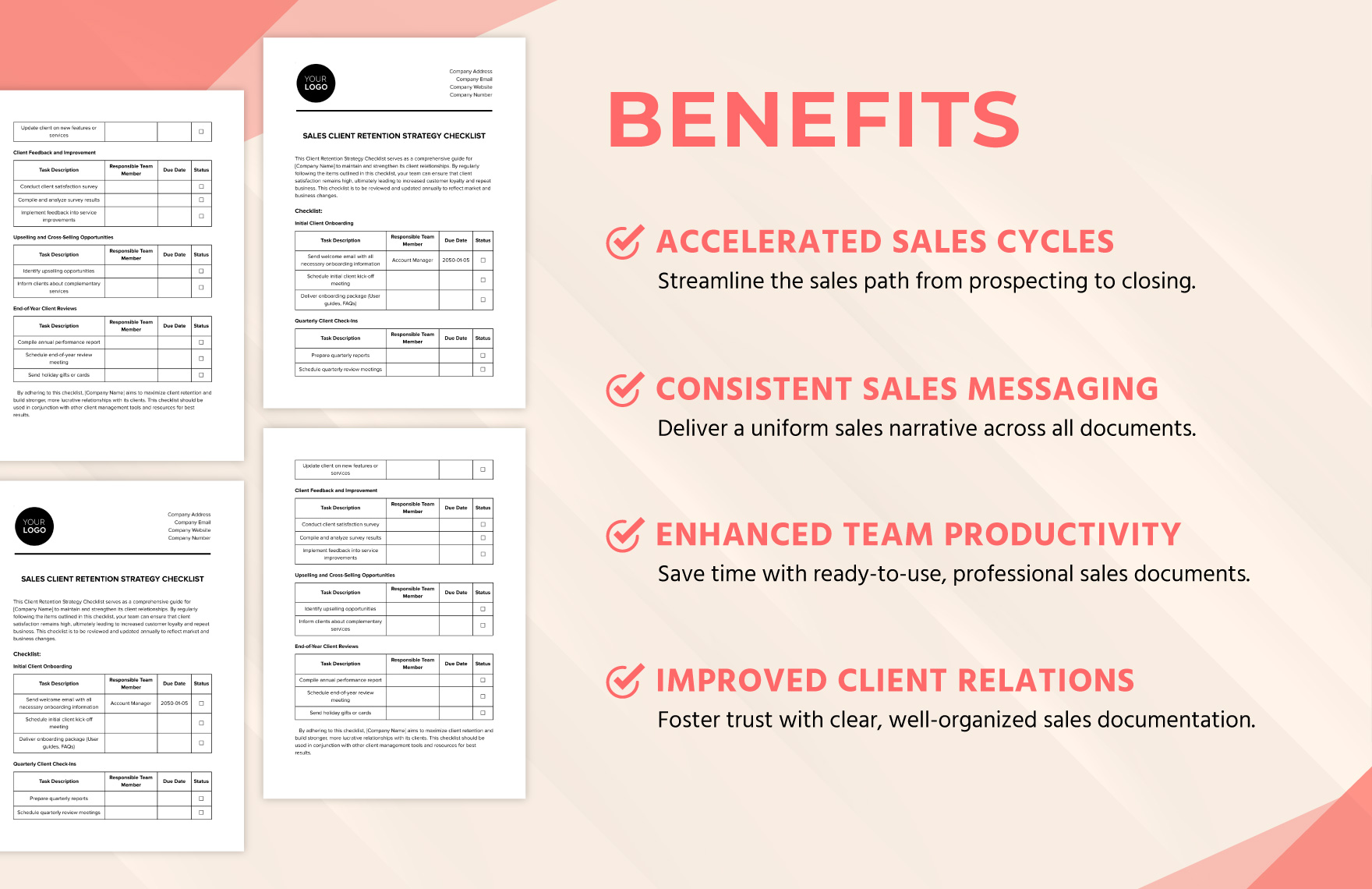 Sales Client Retention Strategy Checklist Template