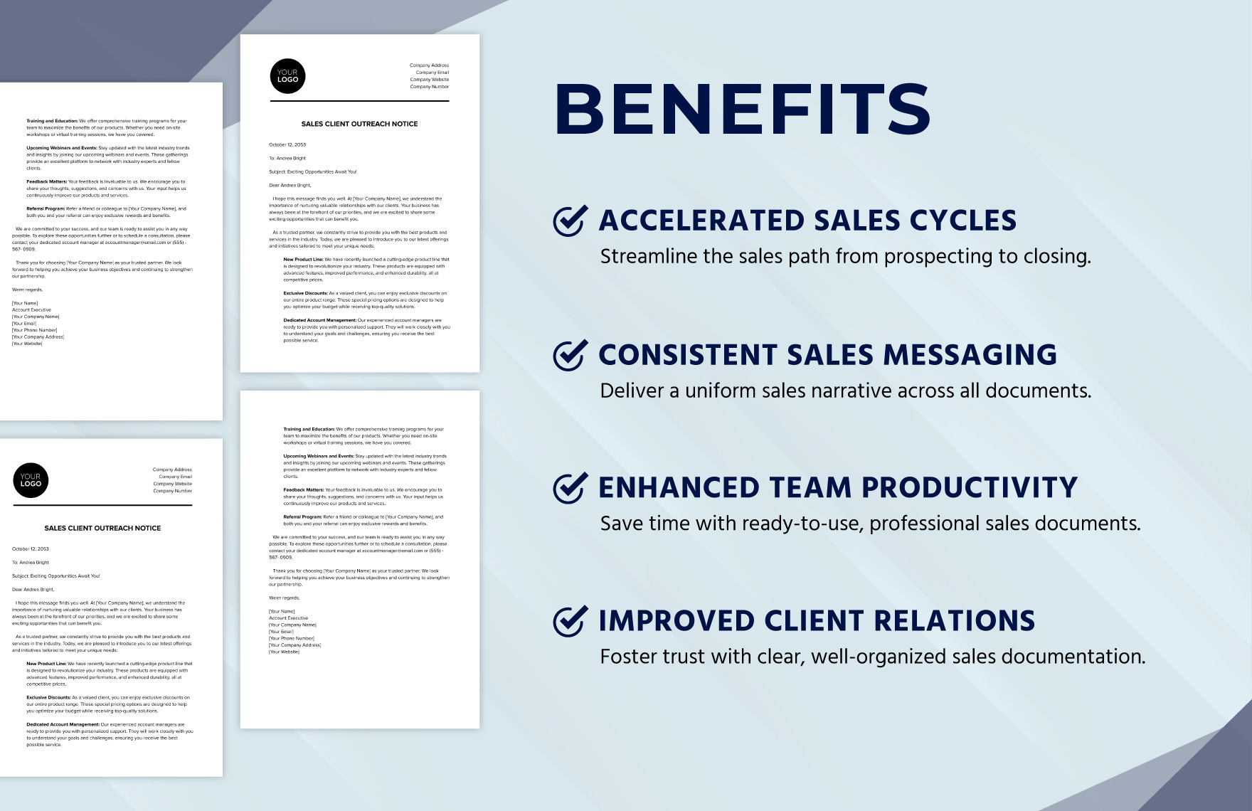 Sales Client Outreach Notice Template