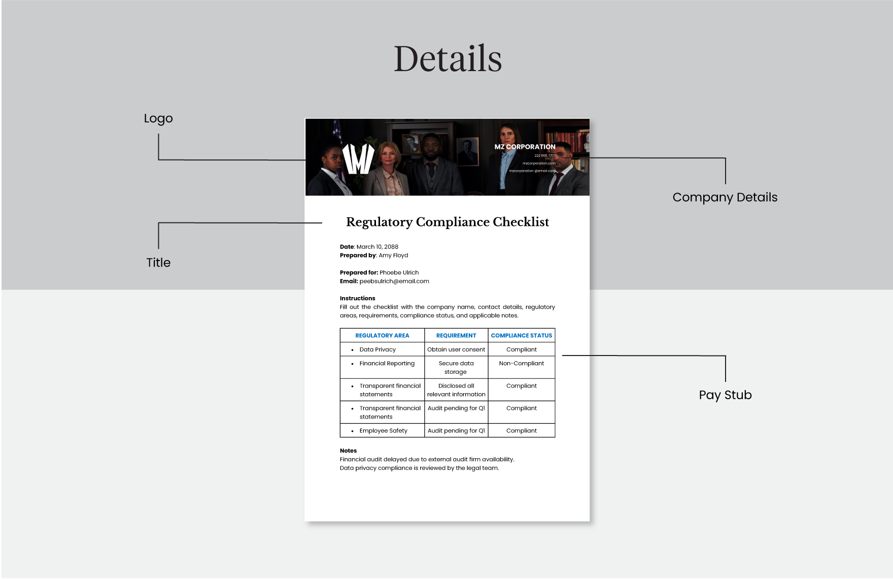 Regulatory Compliance Checklist Template
