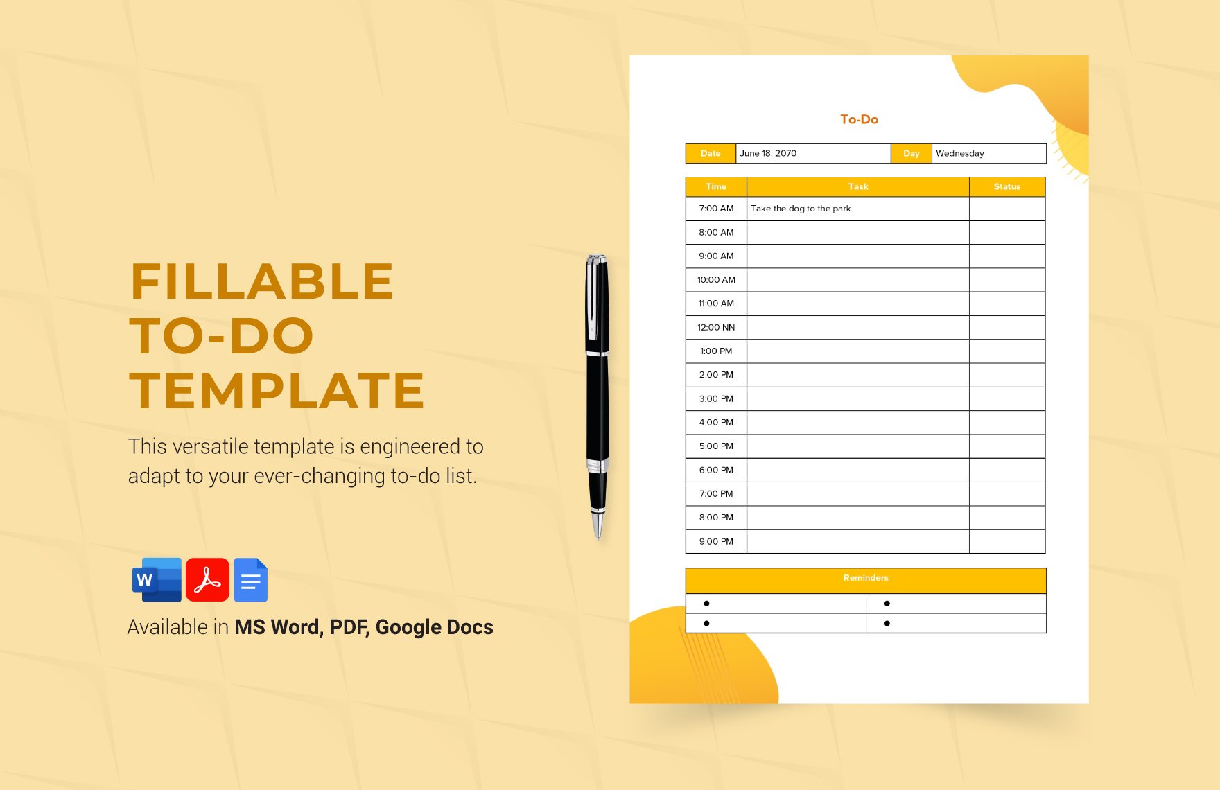 Fillable To-Do Template