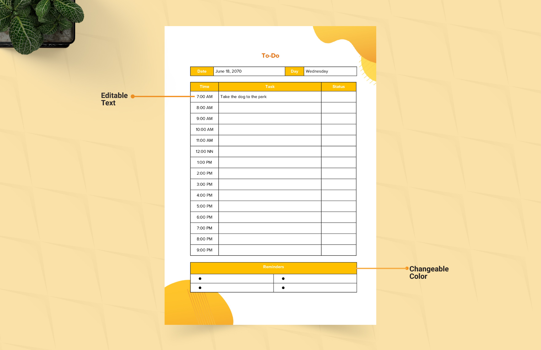 Fillable To-Do Template