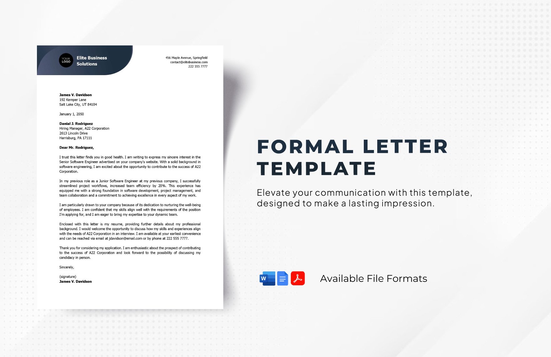 Formal Letter Template