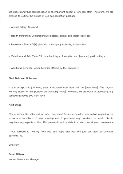 Free Job Proposal Letter To Employee Template to Edit Online