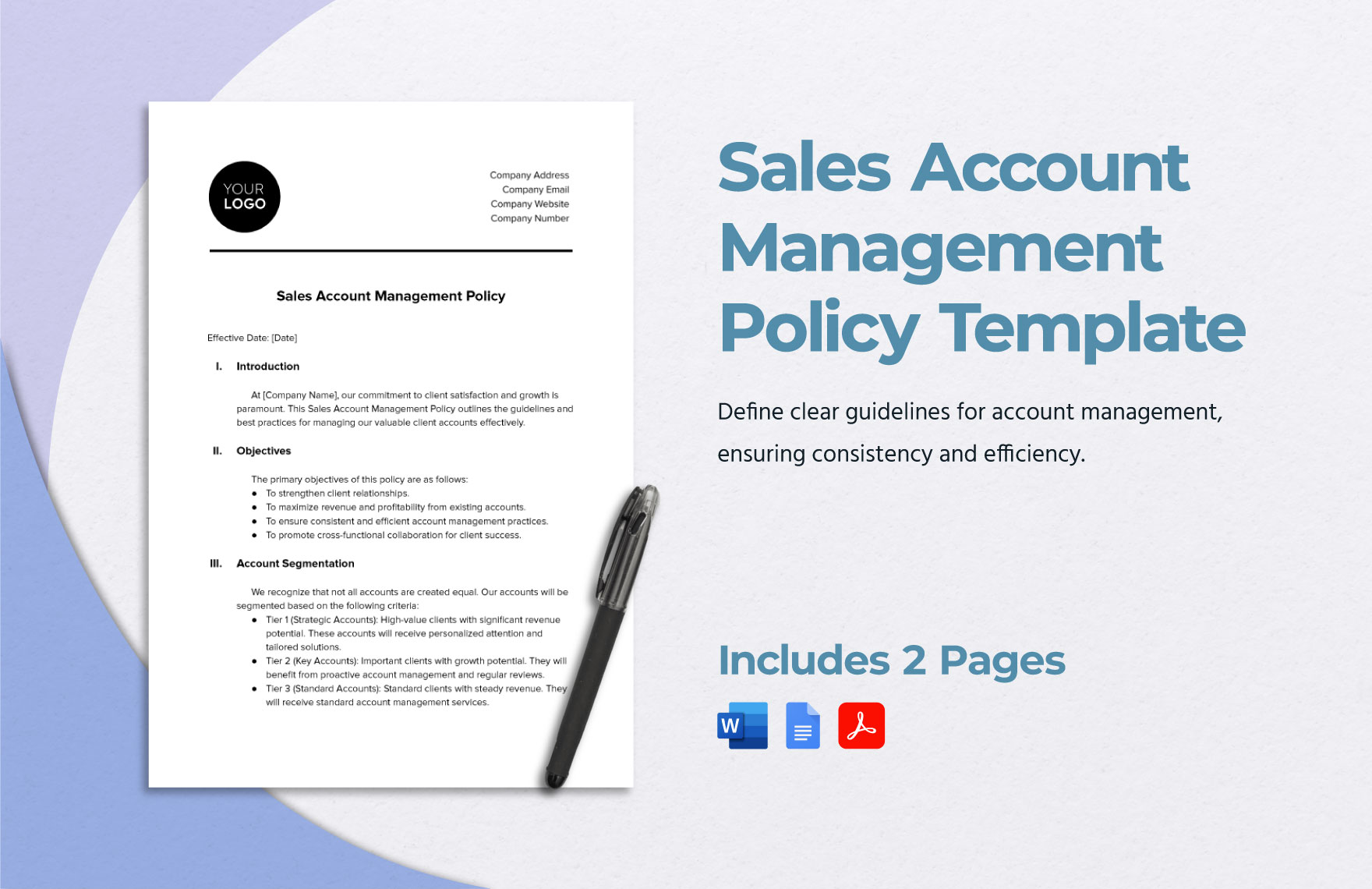 Sales Account Management Policy Template in Word, Google Docs, PDF