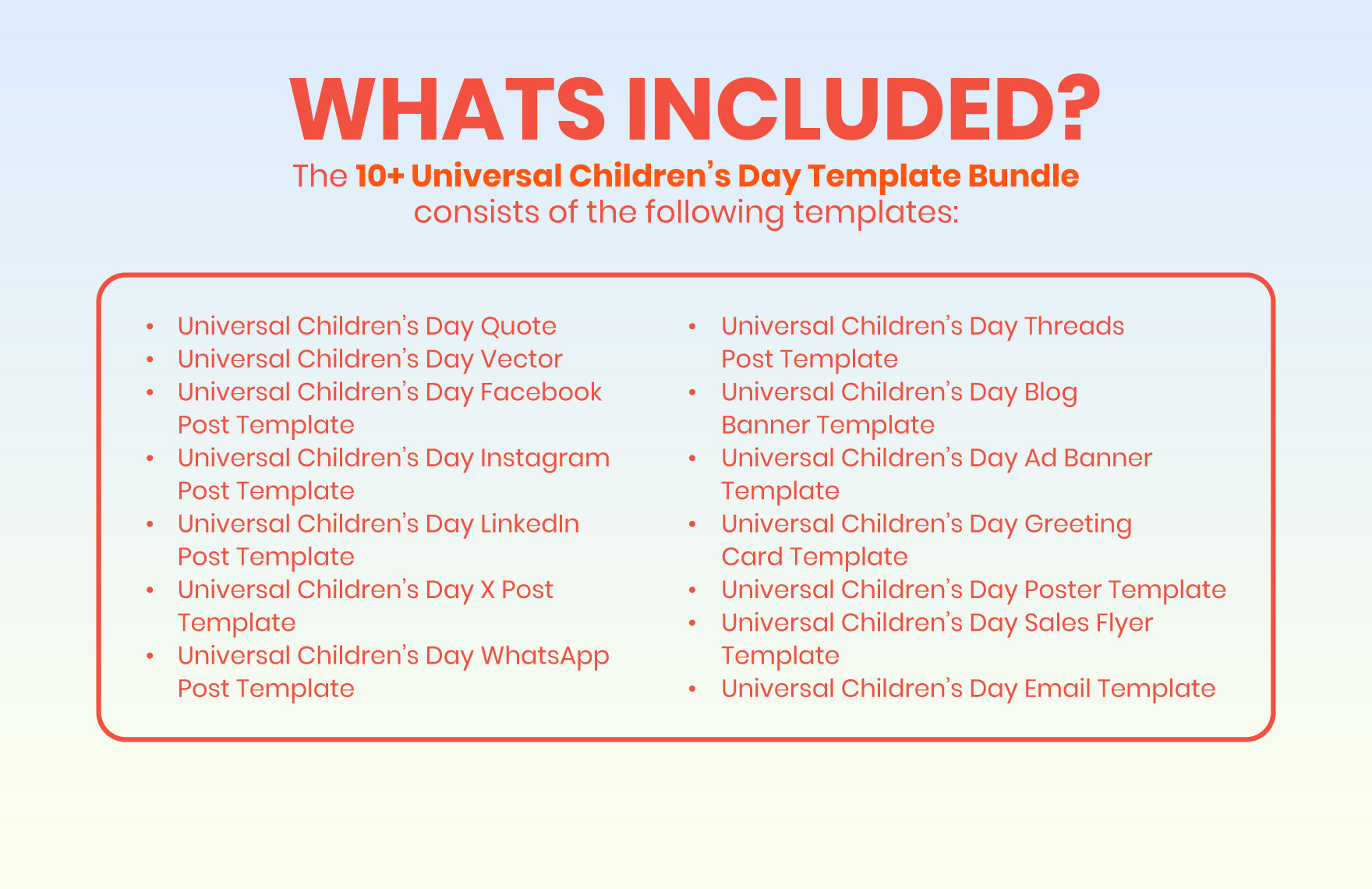 Universal Children’s Day Bundle Template