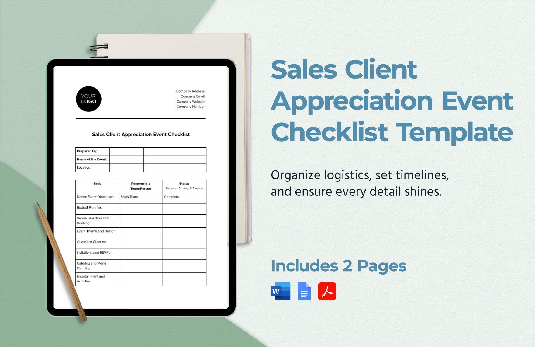 Sales Client Appreciation Event Checklist Template in Word, Google Docs, PDF, Apple Pages