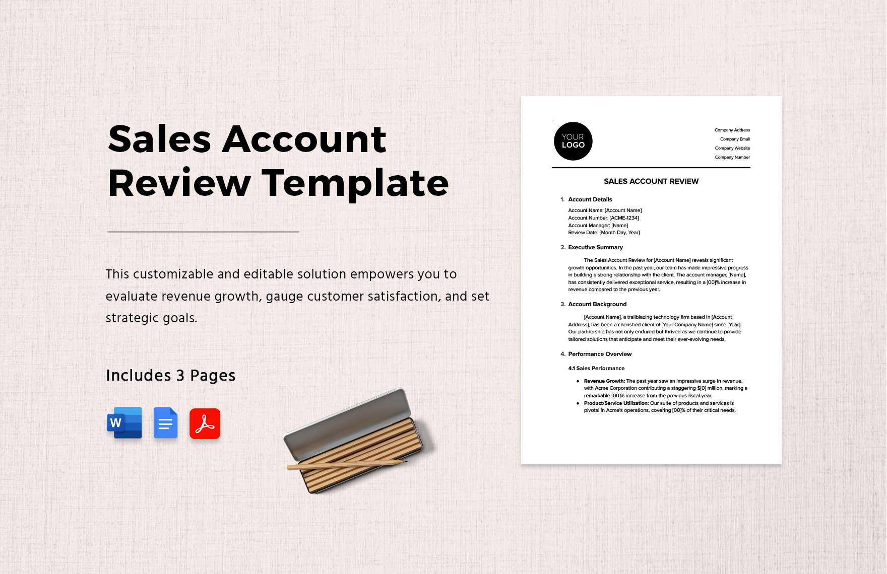 Sales Account Review Template  in Word, Google Docs, PDF