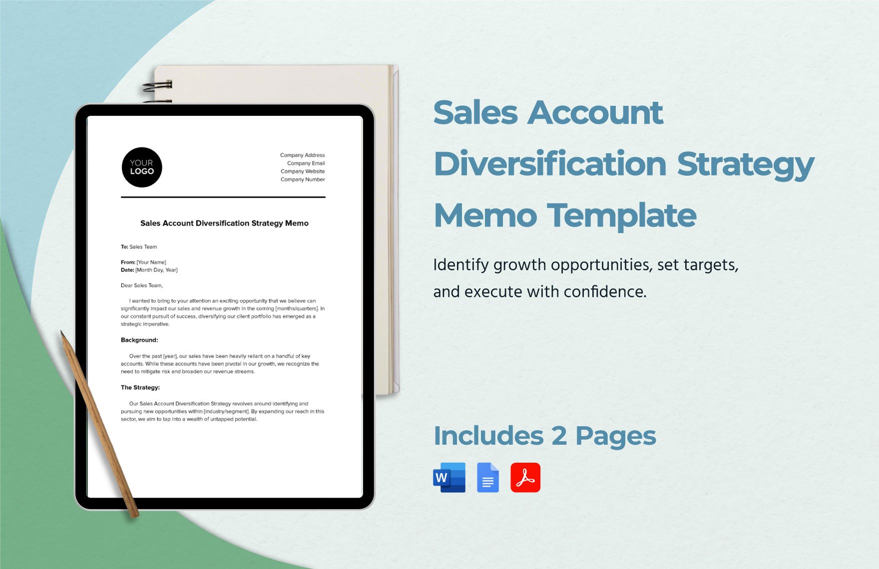 Sales Account Diversification Strategy Memo Template in Word, Google Docs, PDF