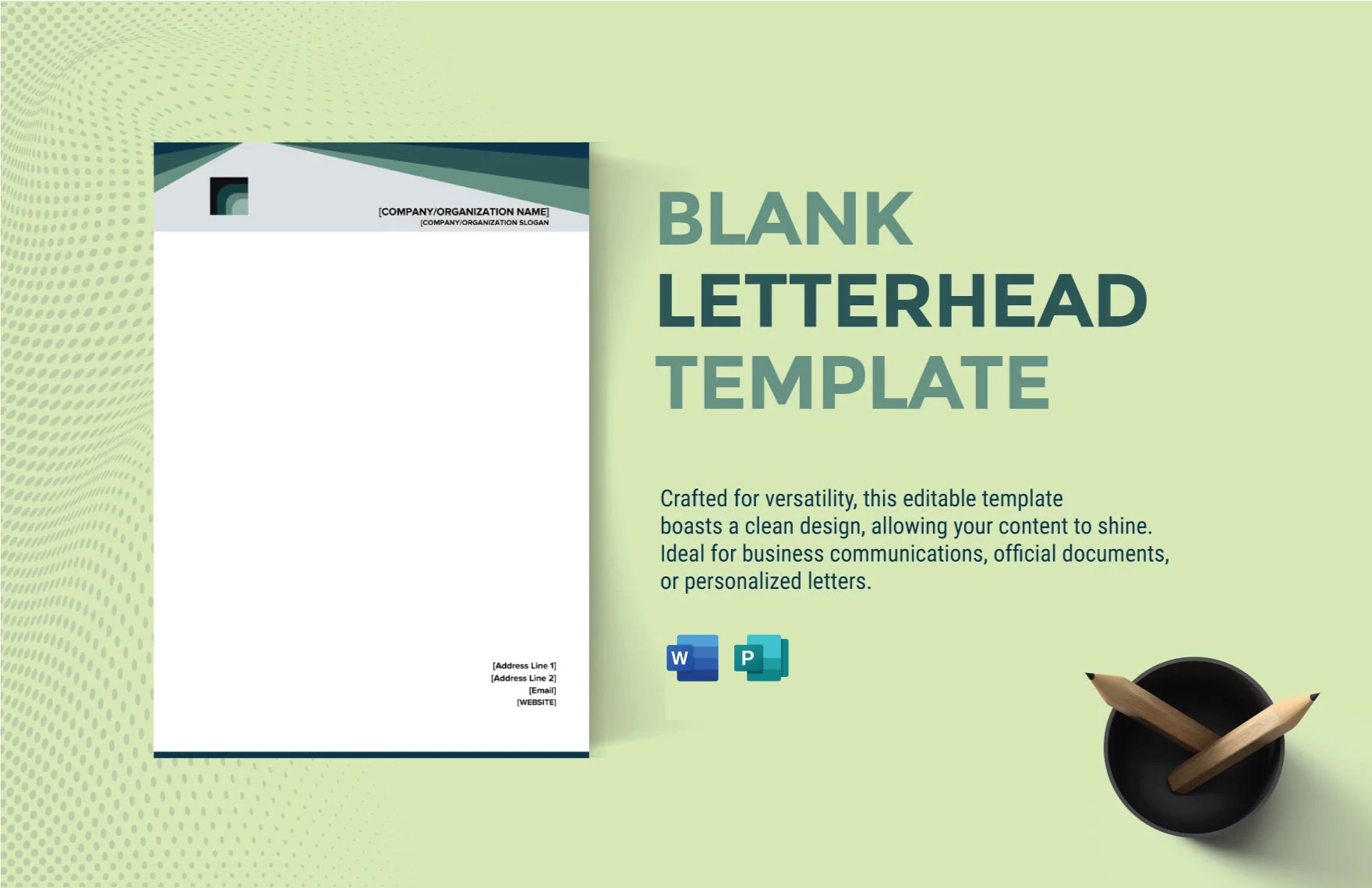 Blank Letterhead Template in Word, Publisher