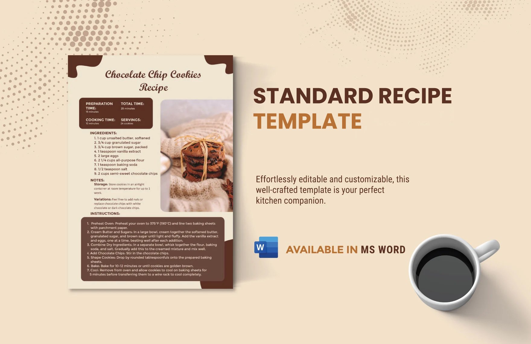 Free Standard Recipe Template in Word