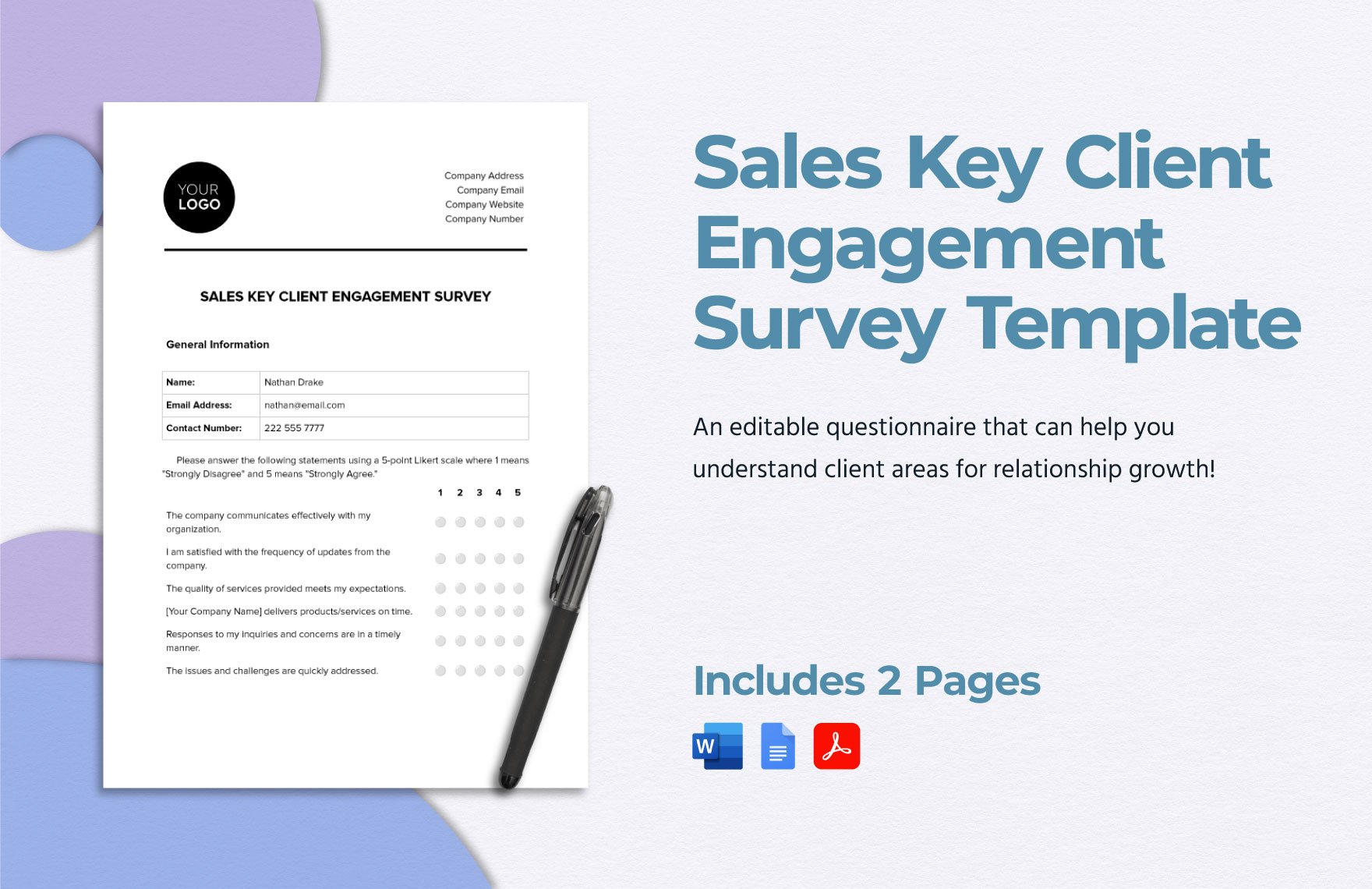 Sales Key Client Engagement Survey Template